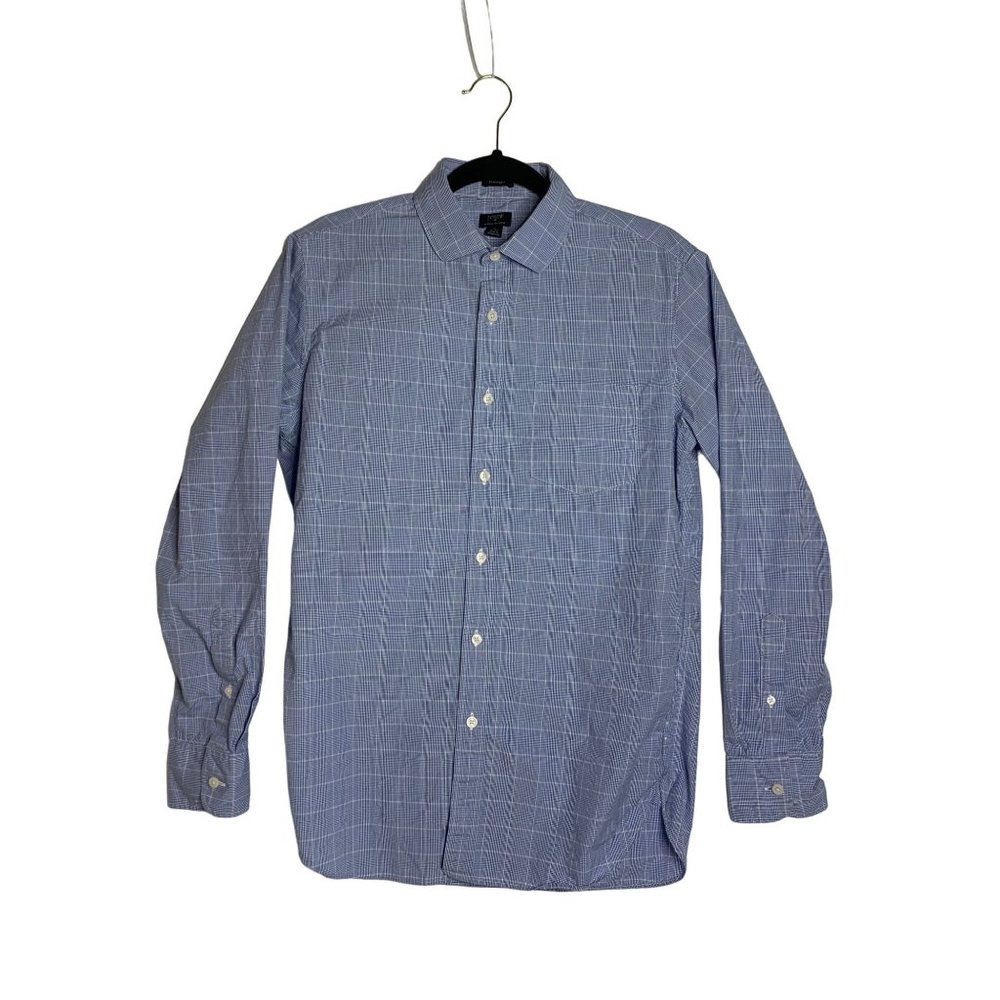 J. Crew Thompson Shirt Mens M Medium 15 - 15 1/2 Button‎ Up Blue Plaid